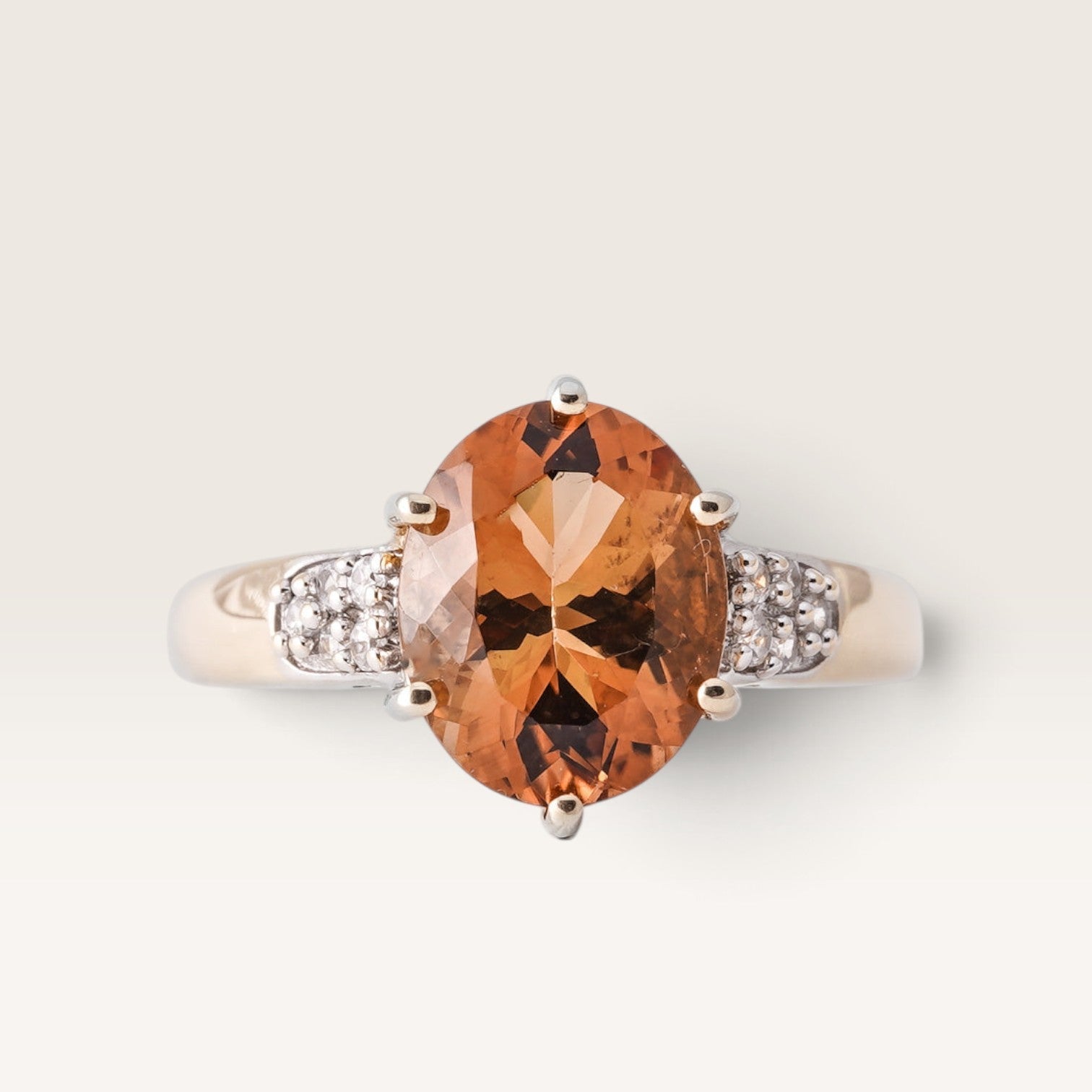 Solandra | Vintage Quartz & White Sapphire Dress Ring - Menina Amsterdam