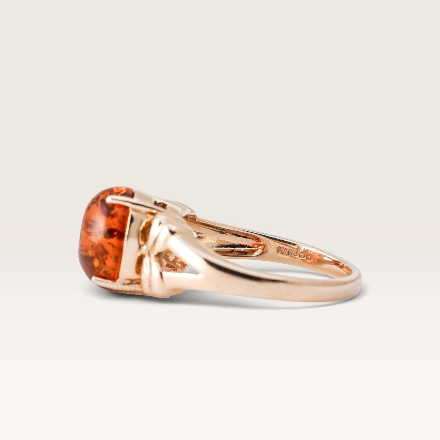 Verina | Vintage Amber Solitaire Ring - Menina Amsterdam