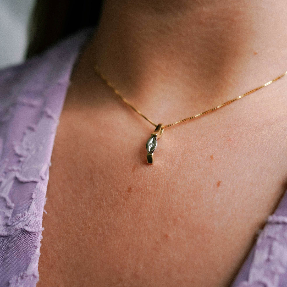 Amelina | 14K Diamond Pendant - Menina Amsterdam