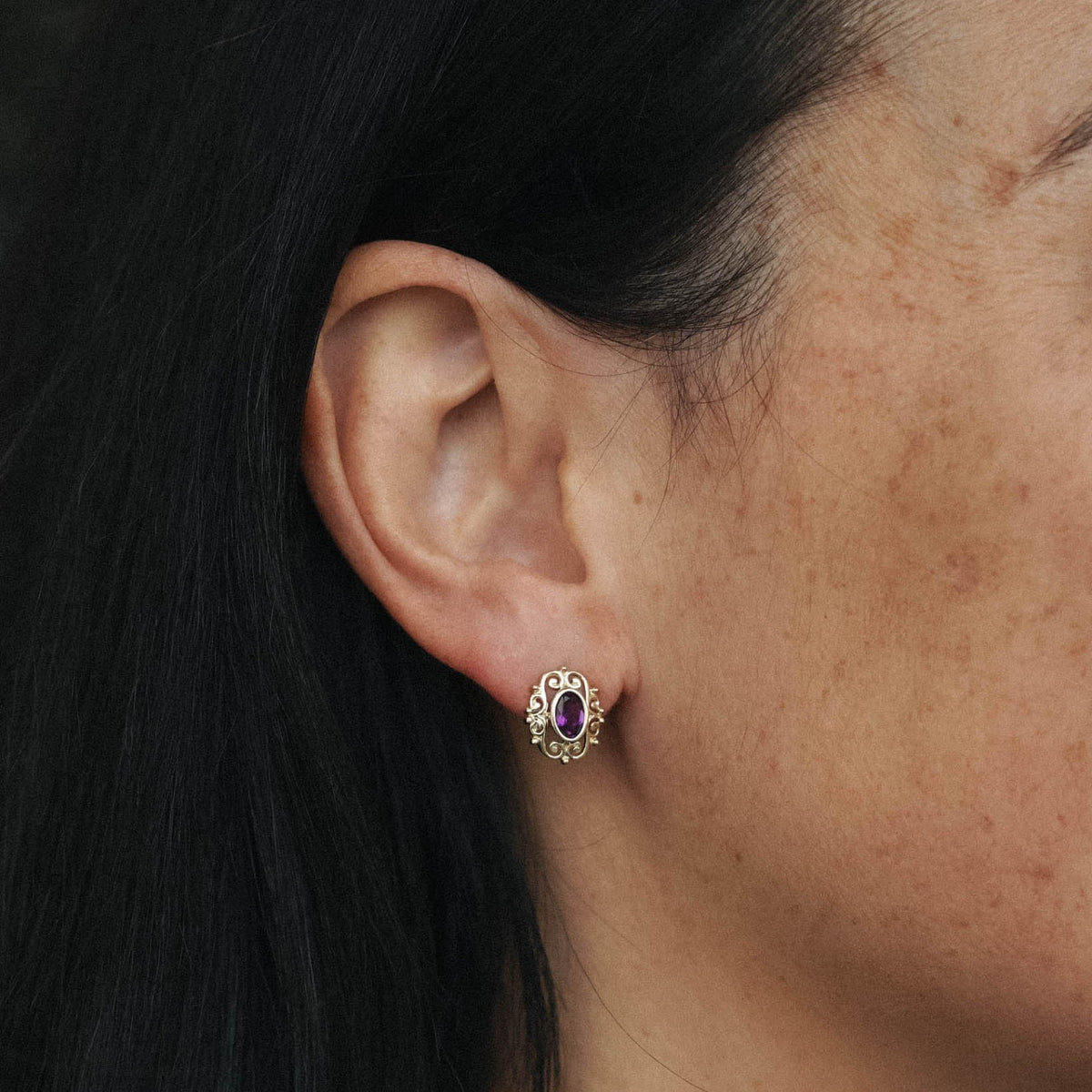 Aristea | Vintage Amethyst Earrings - Menina Amsterdam
