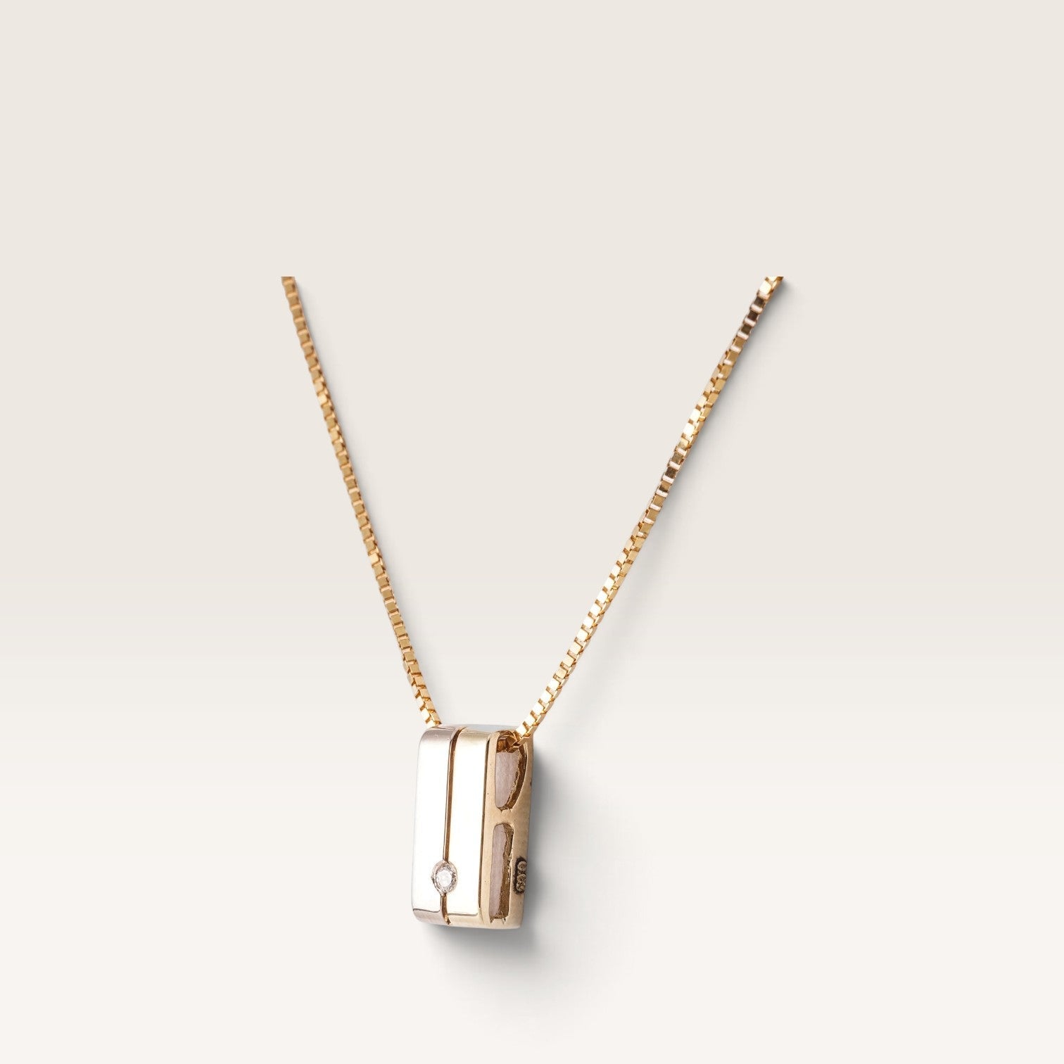 Astra | 14K Two-Tone Diamond Pendant - Menina Amsterdam