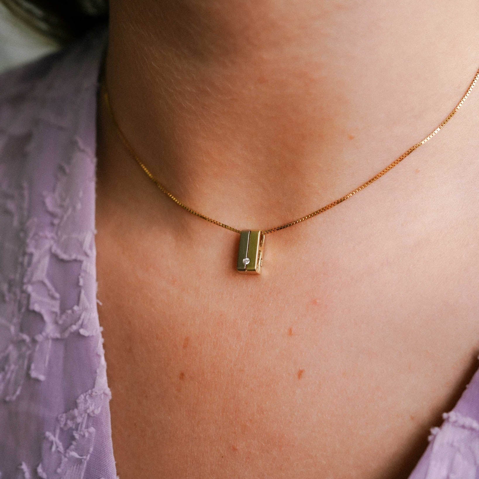 Astra | 14K Two-Tone Diamond Pendant - Menina Amsterdam