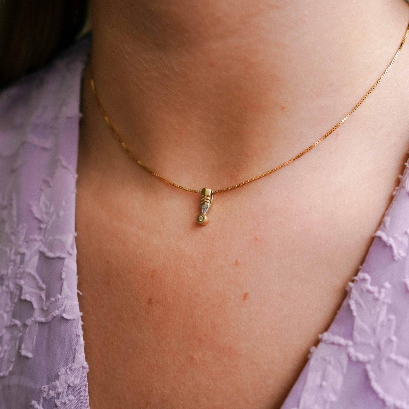 Aurelia | 14K Twotone Diamant Hanger - Menina Amsterdam