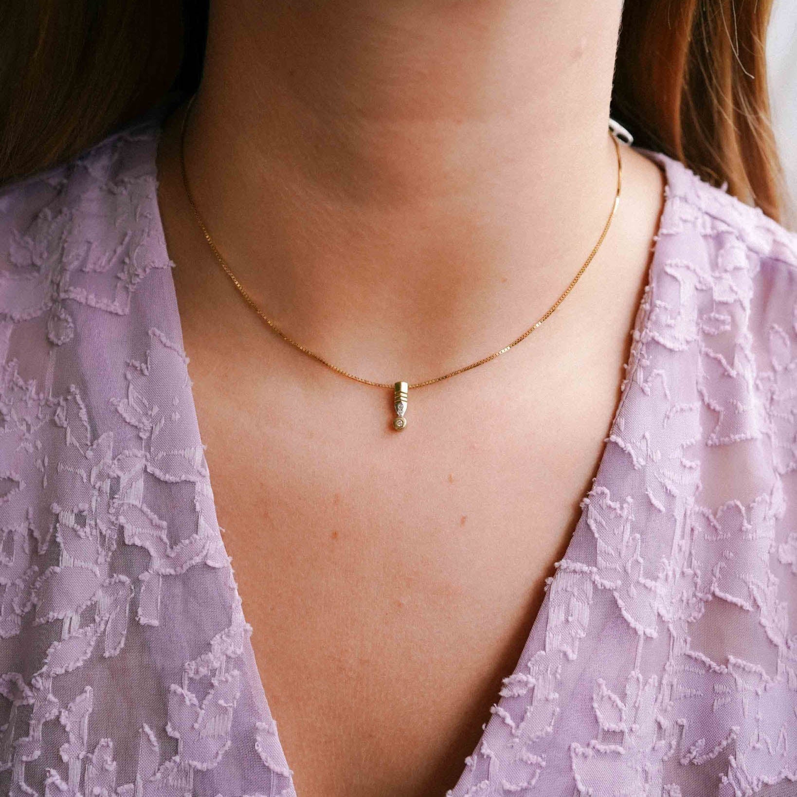 Aurelia | 14K Twotone Diamant Hanger - Menina Amsterdam