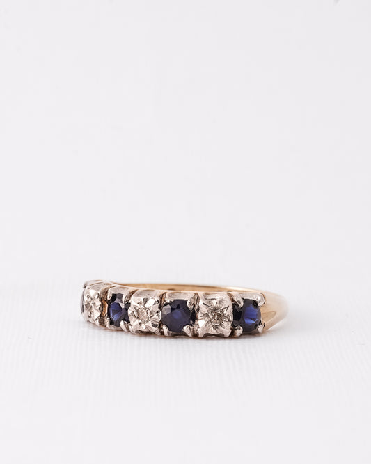 Jinte | Vintage Saffier & Diamant Ring