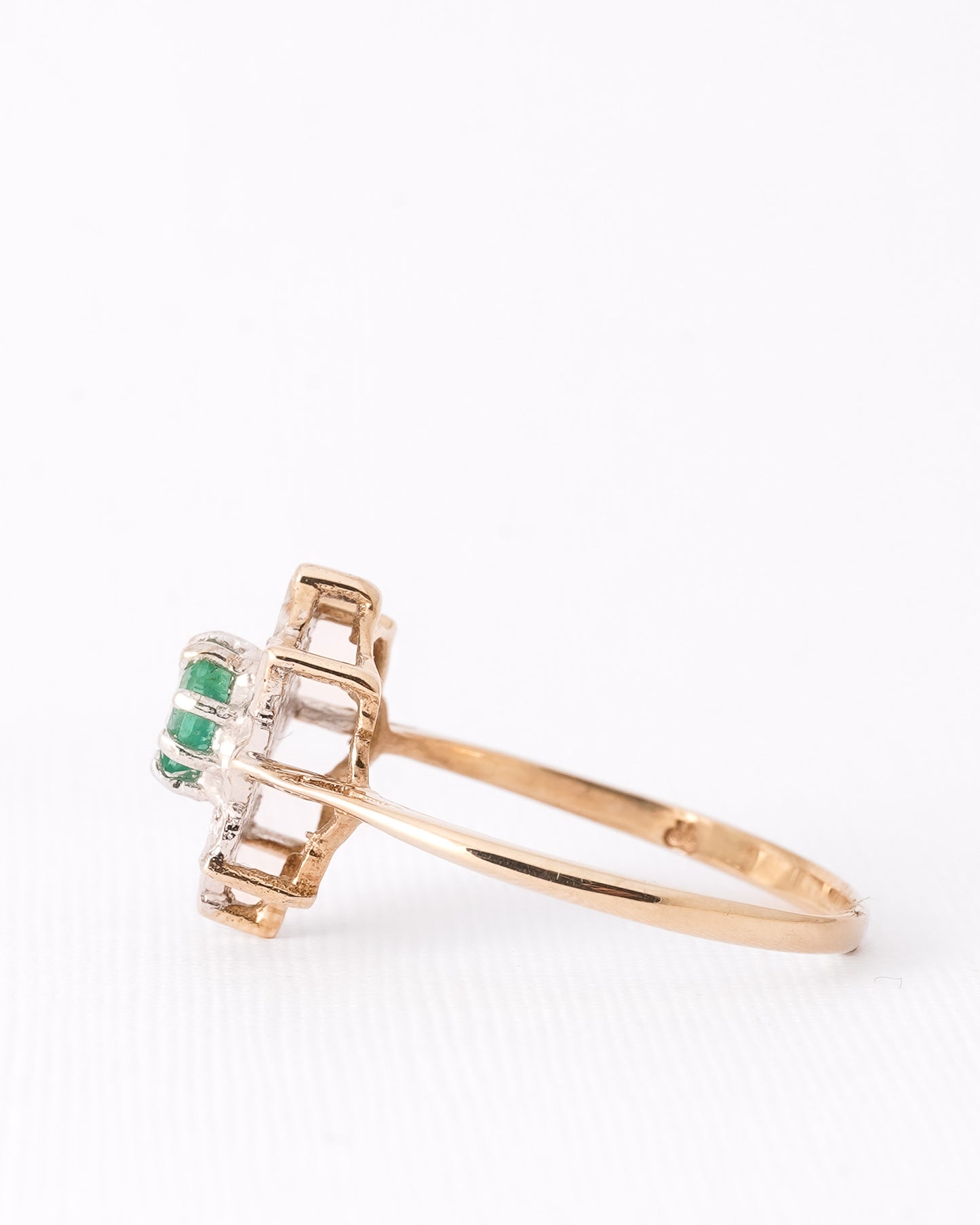 Vlinder | Vintage Smaragd & Diamant Bloem Cluster