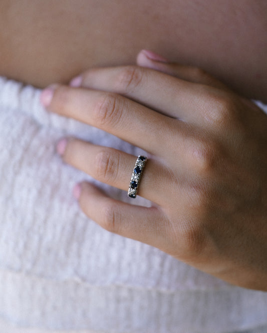 Jinte | Vintage Saffier & Diamant Ring