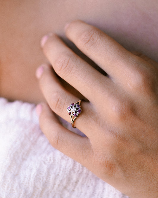 Shanna | Vintage Robijn & Diamant Cluster