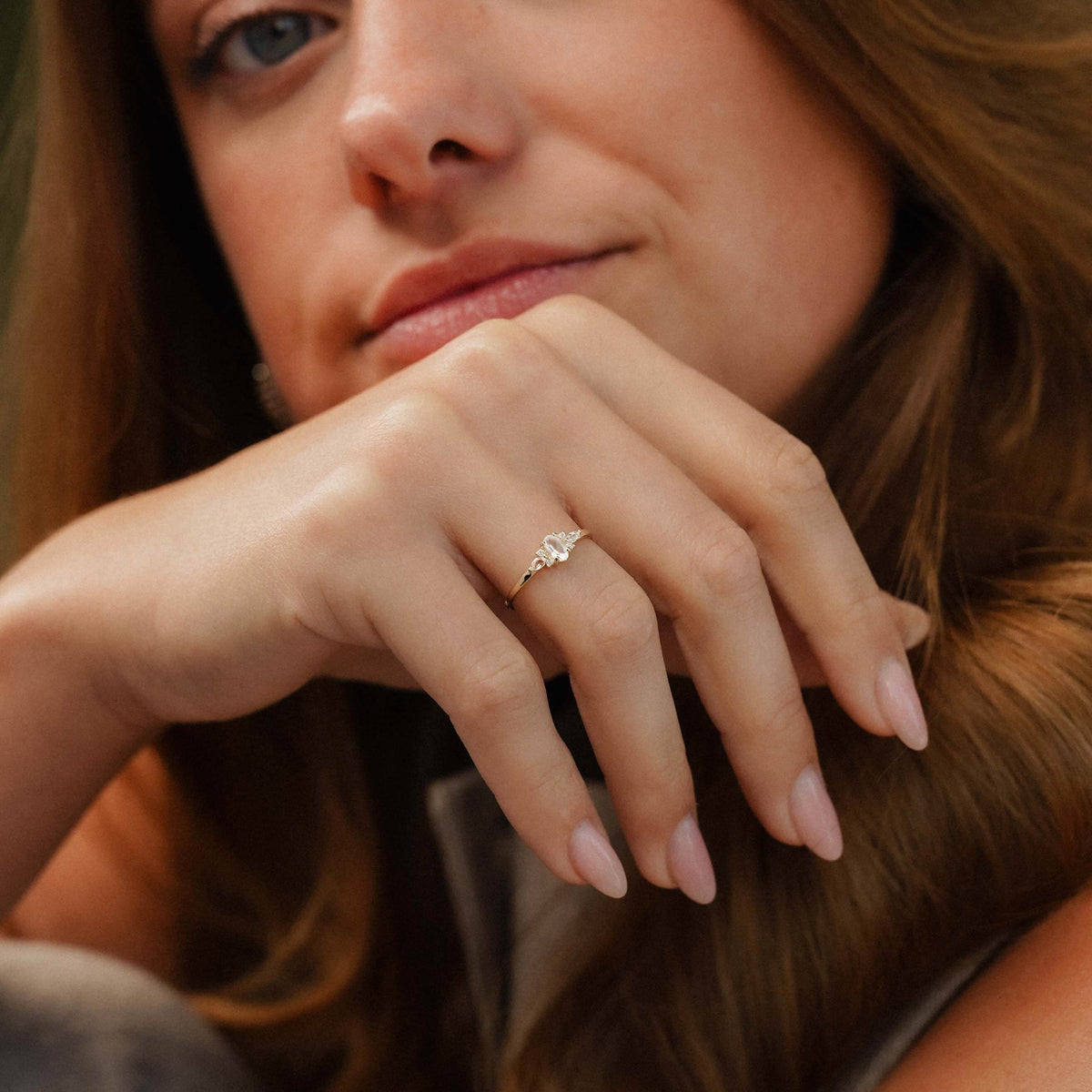 Camille | Maansteen & Diamant Ring - Menina Amsterdam