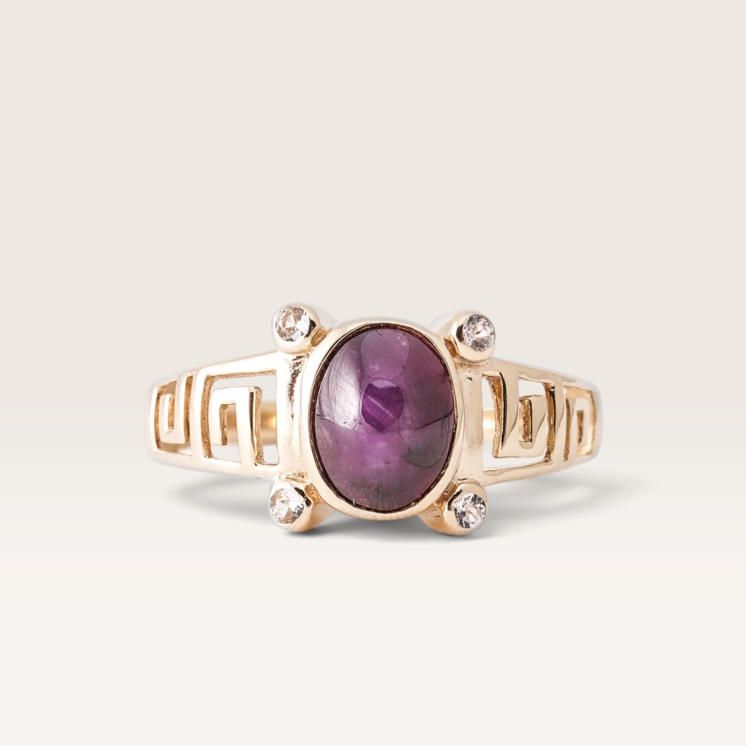 Corinna | Vintage Sterrobijn & Topaas Solitaire Ring - Menina Amsterdam