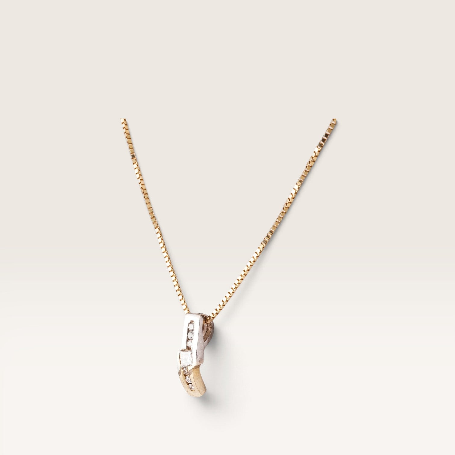 Ebba | 14K Twotone Diamant Hanger - Menina Amsterdam