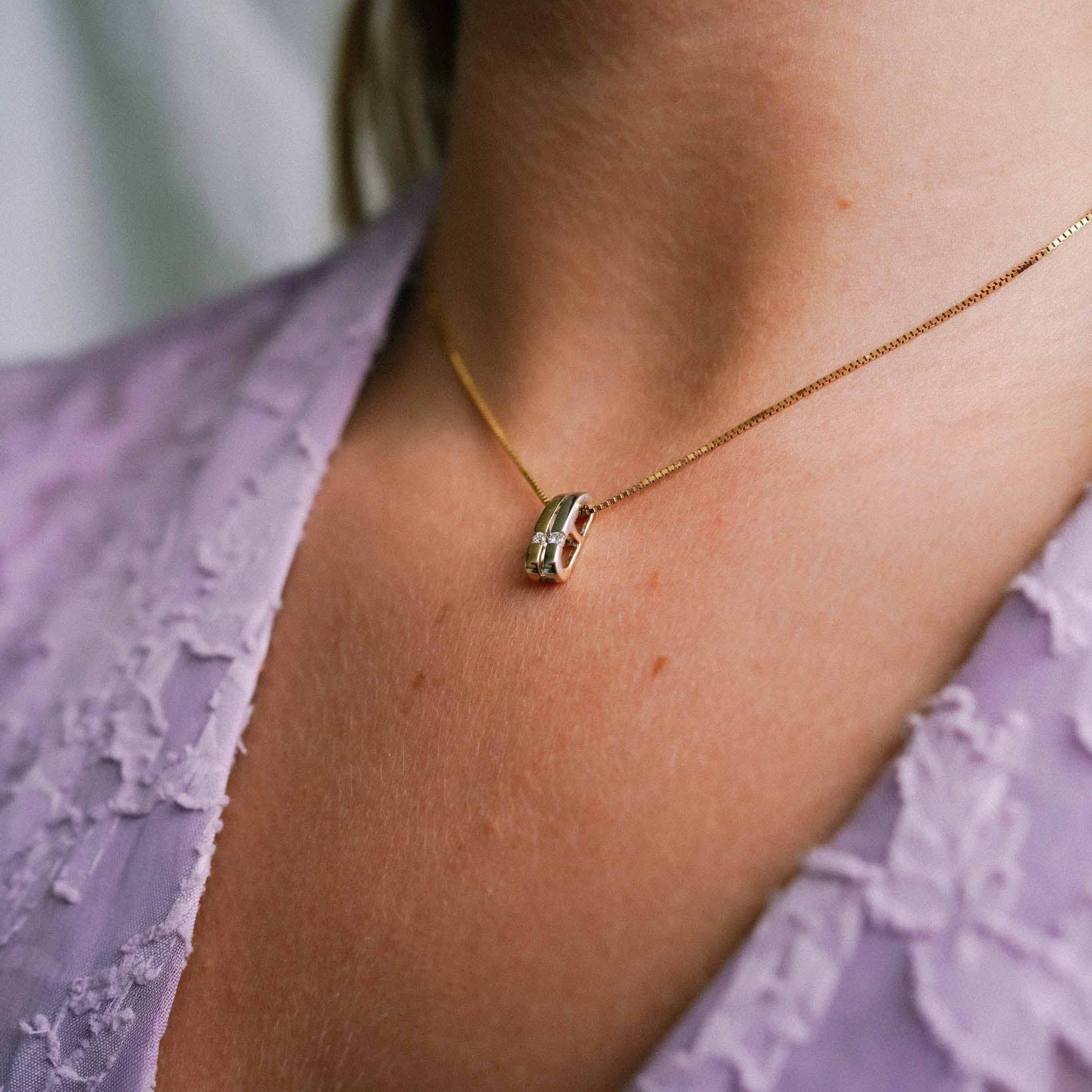 Grace | 14K Twotone Diamant Hanger - Menina Amsterdam
