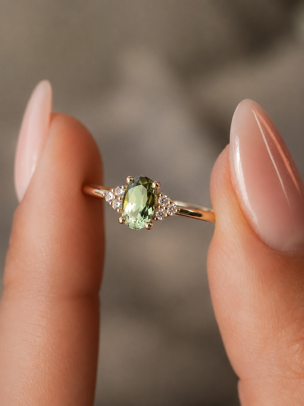 Valerie | Groene Toermalijn & Diamant Ring - Menina Amsterdam