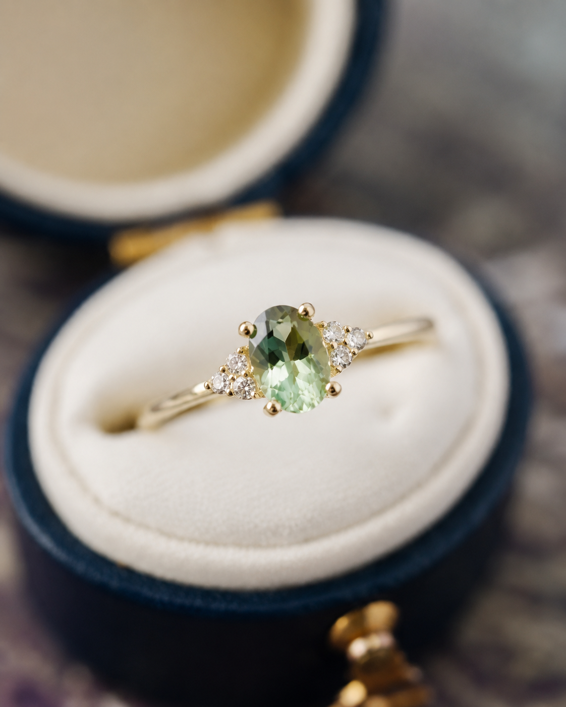 Valerie | Groene Toermalijn & Diamant Ring - Menina Amsterdam