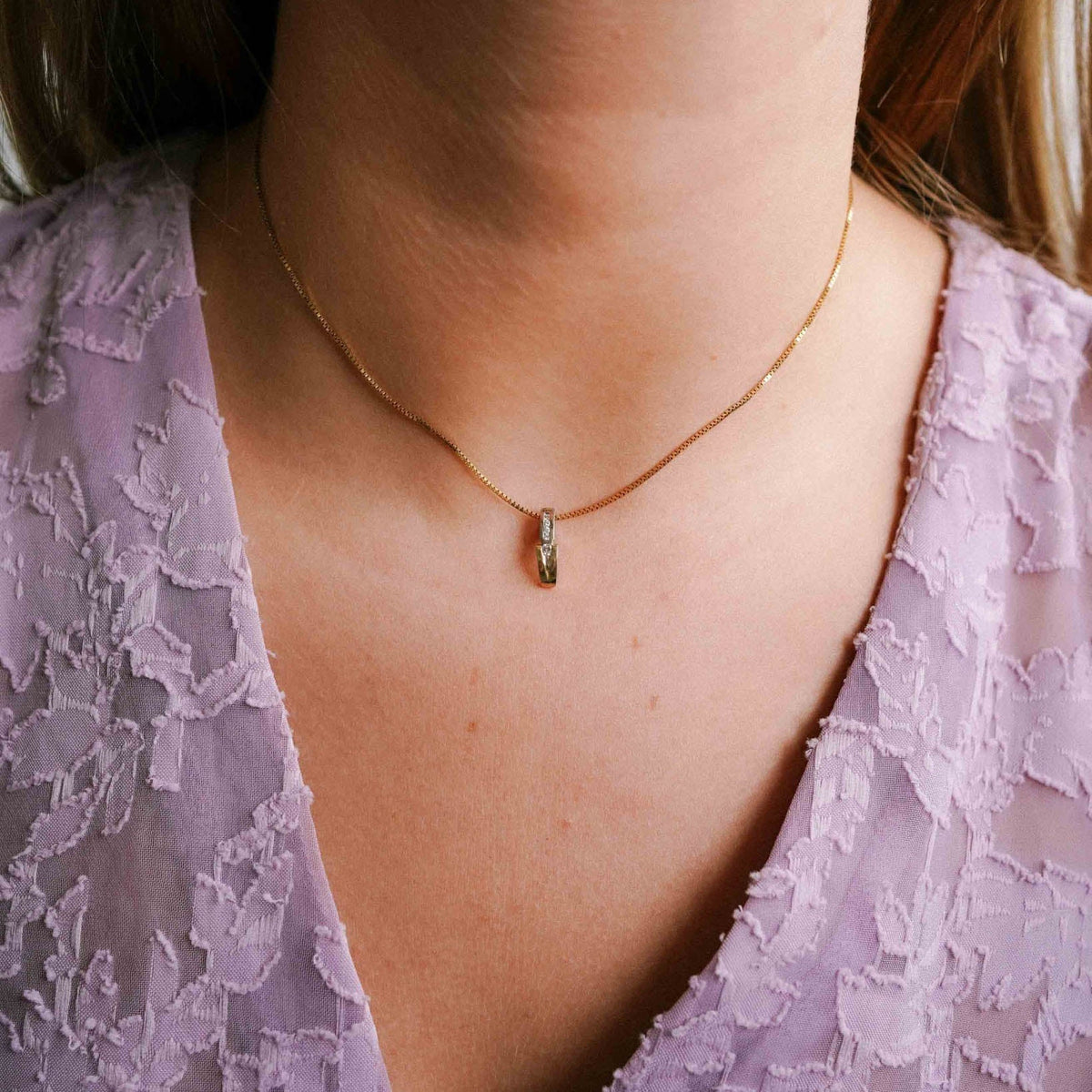 Isalie | 14K Twotone Diamant Hanger - Menina Amsterdam