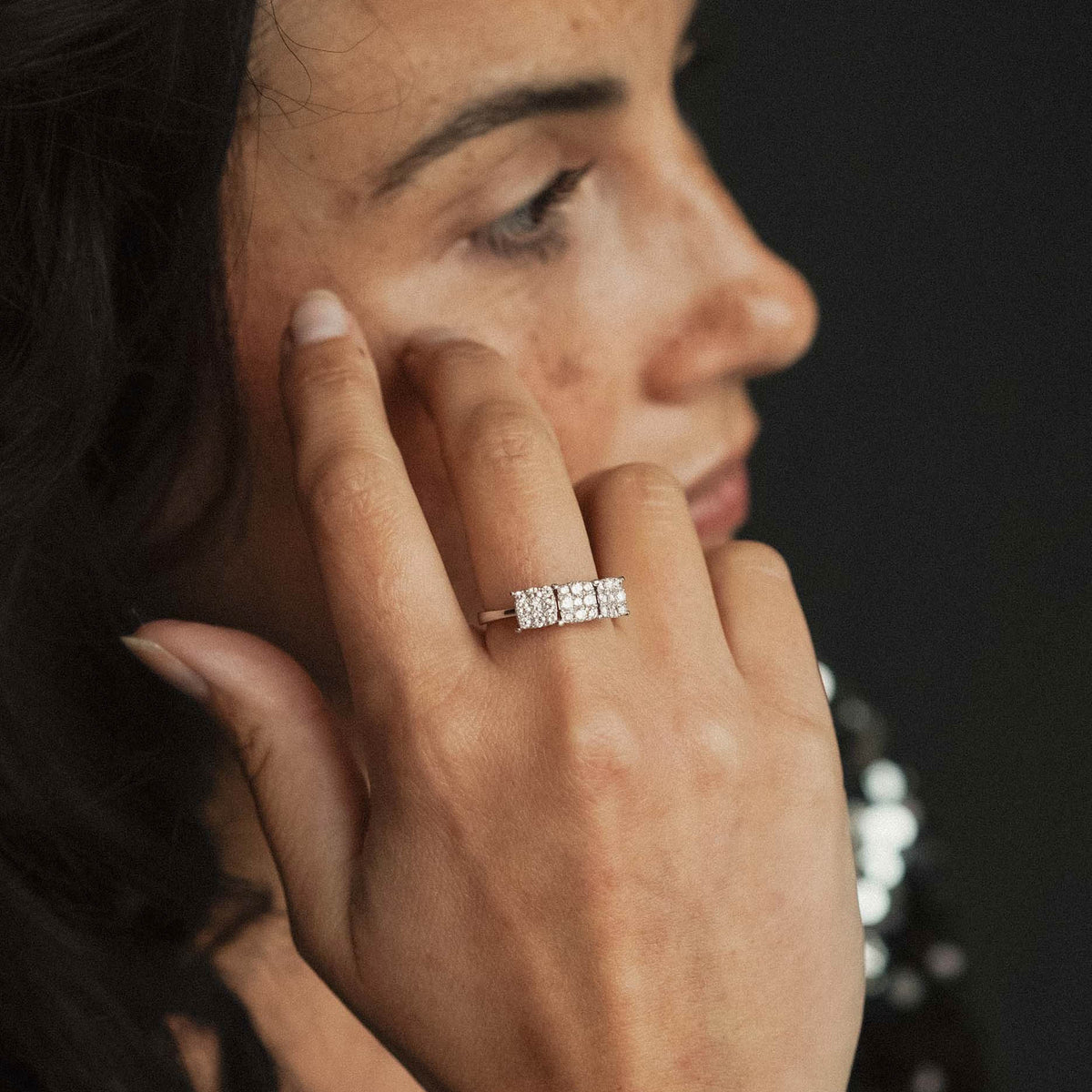 Lydiana | 18K Diamant Driesteen Ring - Menina Amsterdam