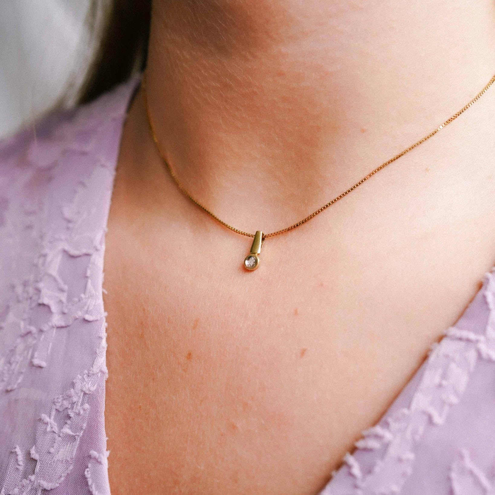 Mireille | 14K Diamant Hanger - Menina Amsterdam