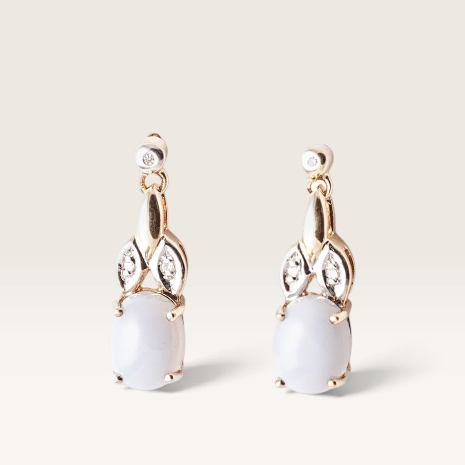 Nora | Vintage Kwarts & Diamant Oorbellen - Menina Amsterdam