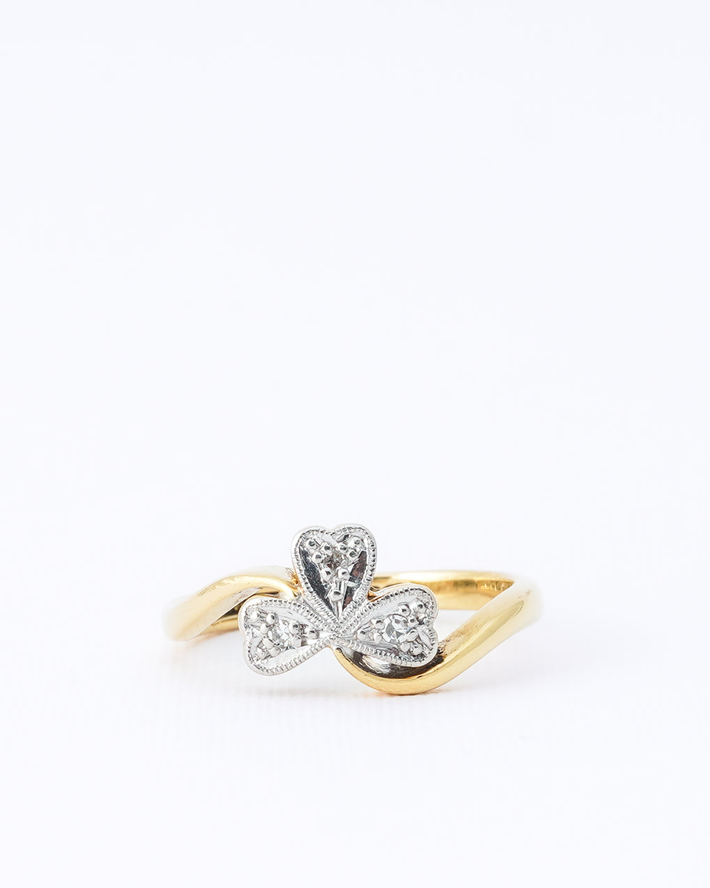 Tessy | Vintage 18K Goud & Platinum Diamant Klaver