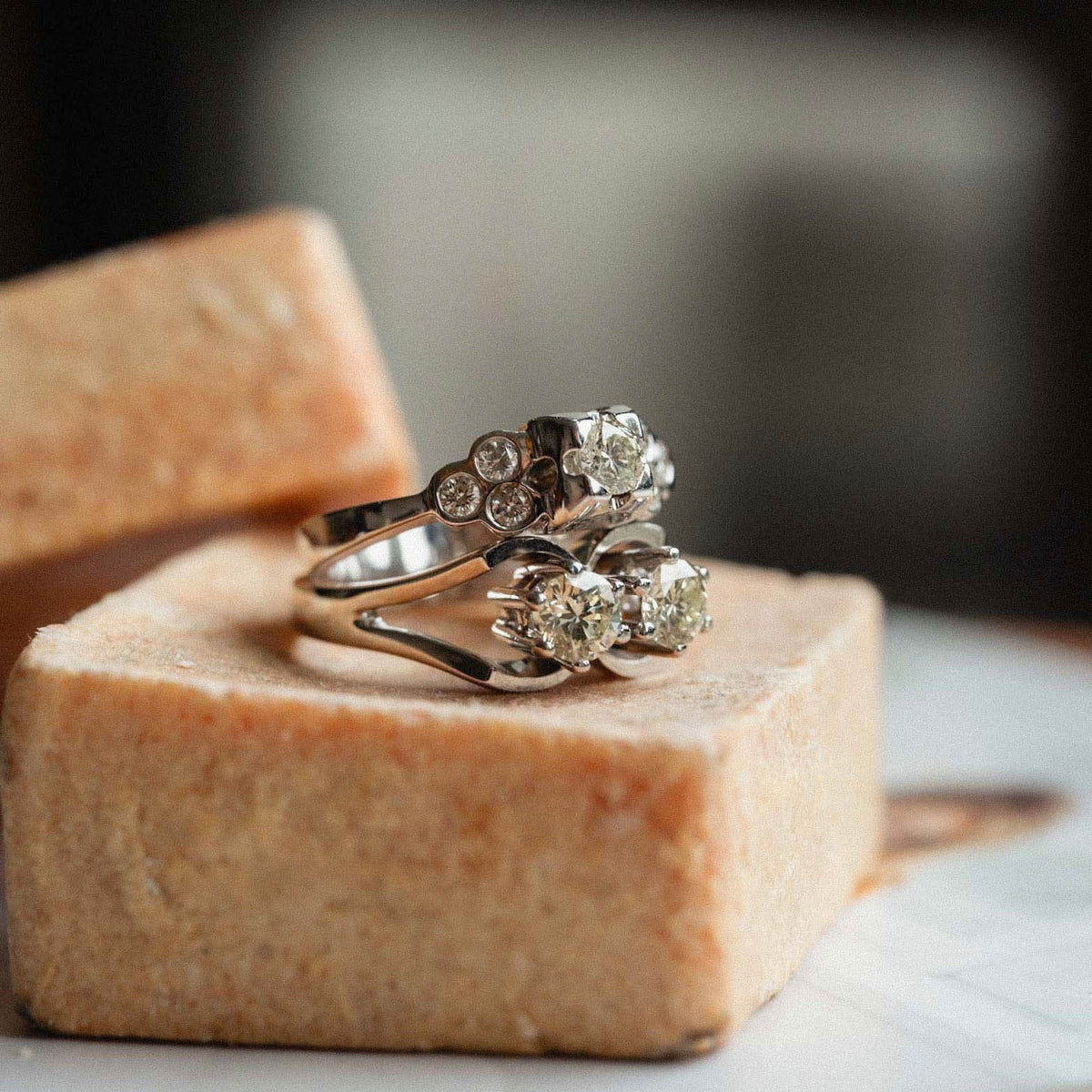 Roos | 14K Diamant Cluster Ring - Menina Amsterdam