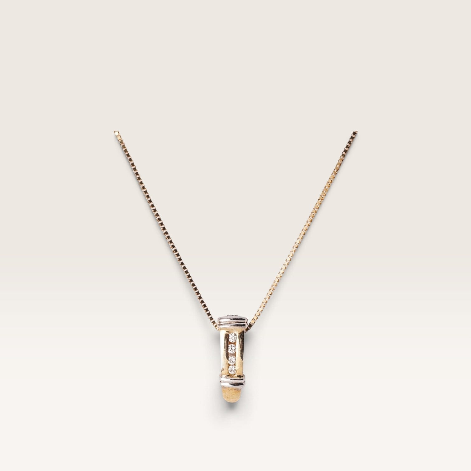 Roselle | 14K Twotone Diamant Hanger - Menina Amsterdam