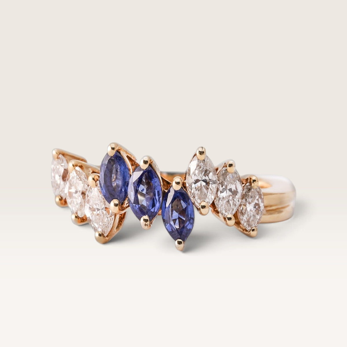 Seleste | 18K Saffier & Diamant Ring - Menina Amsterdam