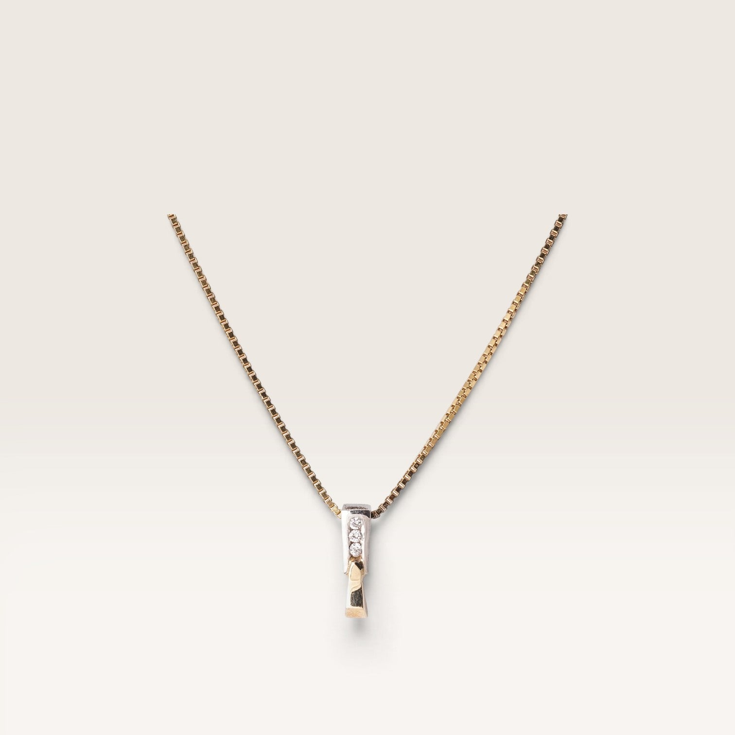 Tahlia | 14K Twotone Diamant Hanger - Menina Amsterdam