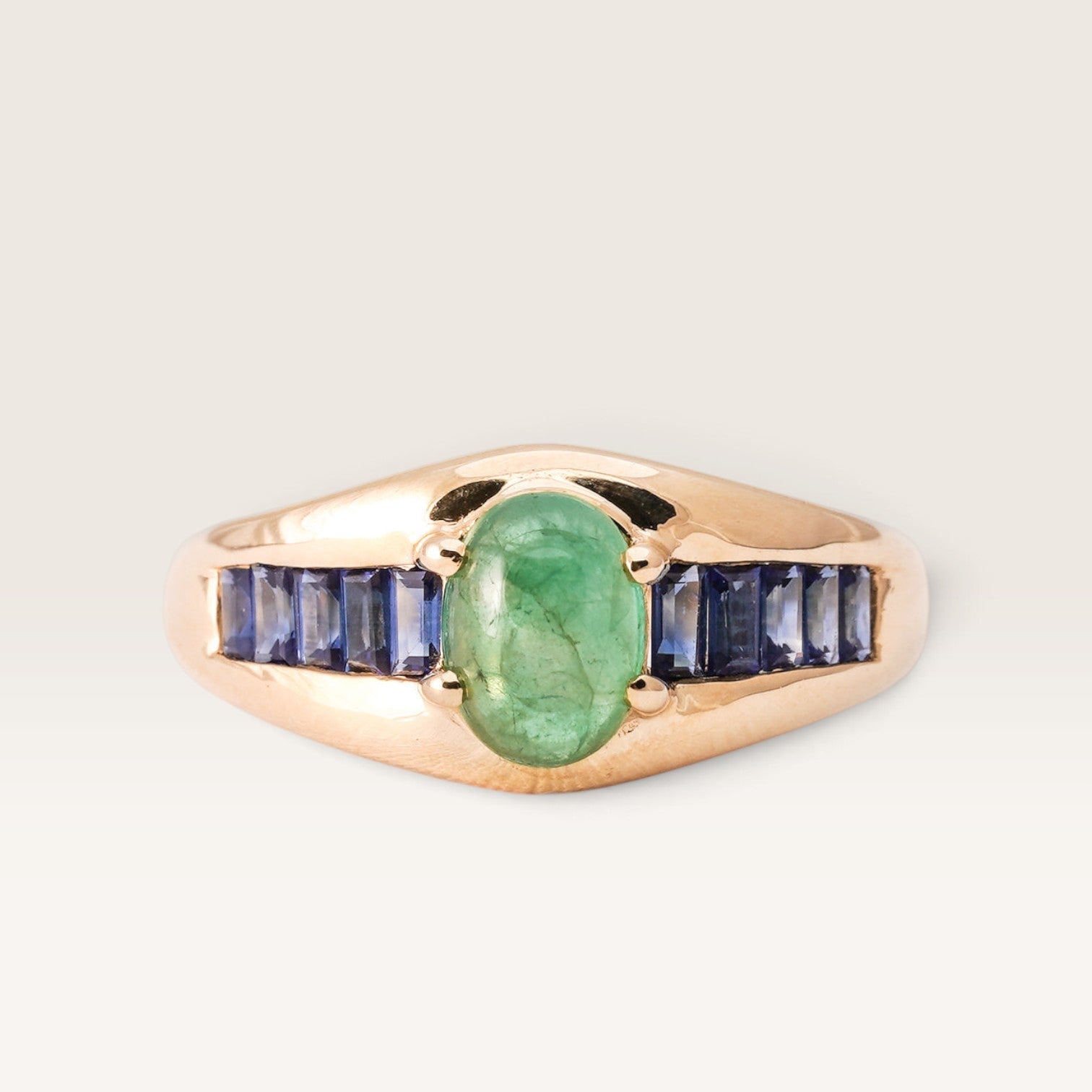 Taryn | 18K Smaragd & Saffier Ring - Menina Amsterdam