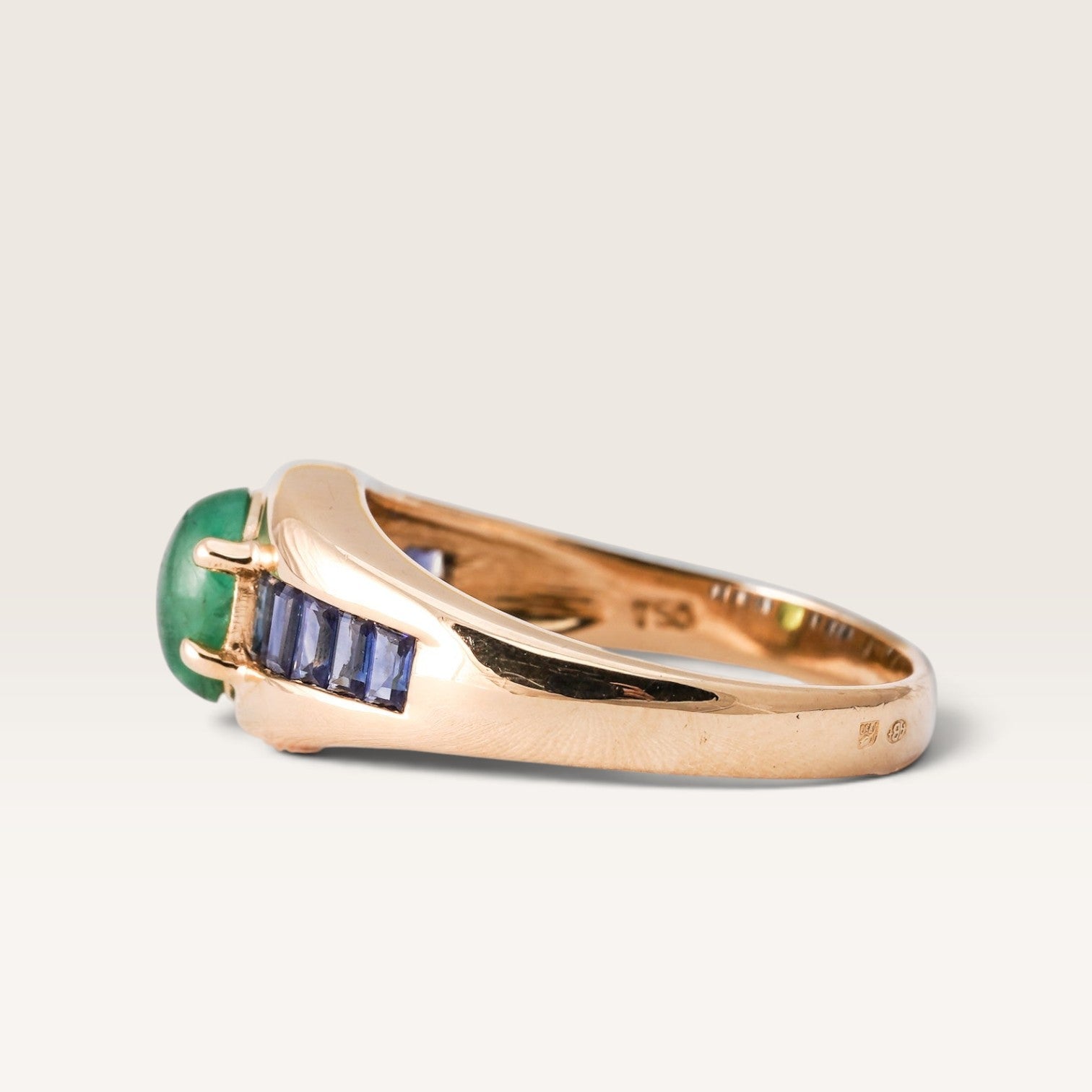 Taryn | 18K Emerald & Sapphire Ring - Menina Amsterdam