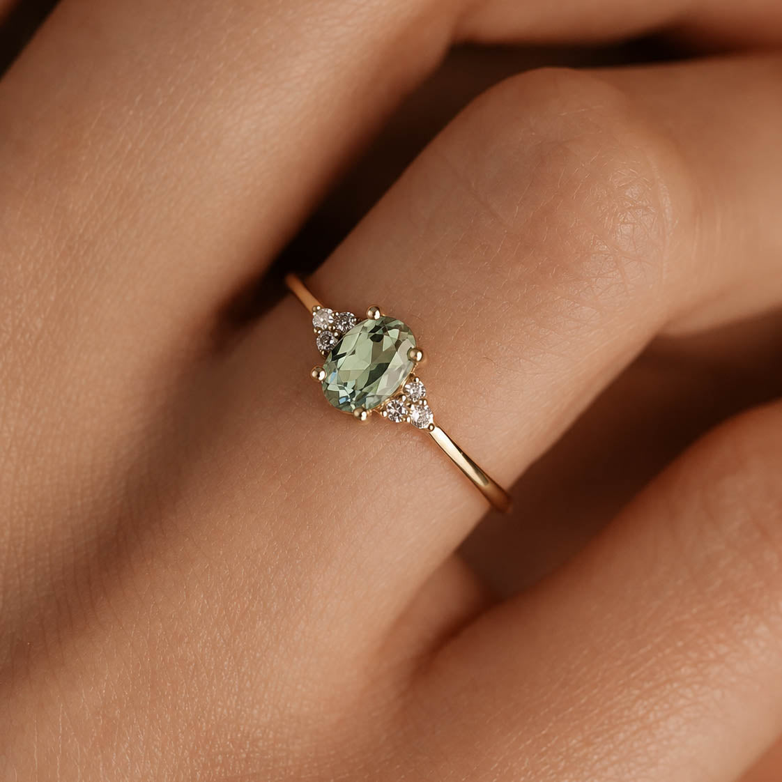 Valerie | Groene Toermalijn & Diamant Ring - Menina Amsterdam