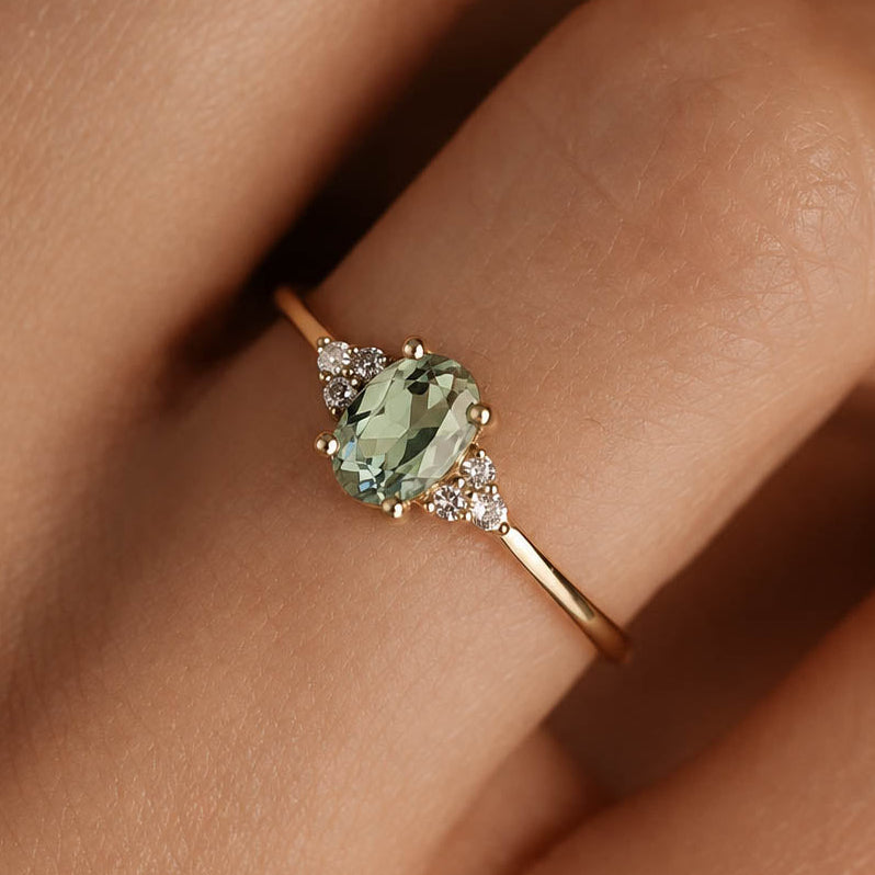 Valerie | Groene Toermalijn & Diamant Ring - Menina Amsterdam